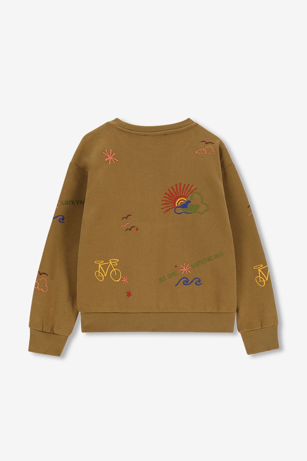 Donkergroene sweater met embroidery