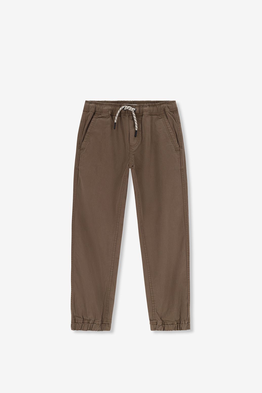 Denim-Jogger mit Kordelzug - dunkelbraun