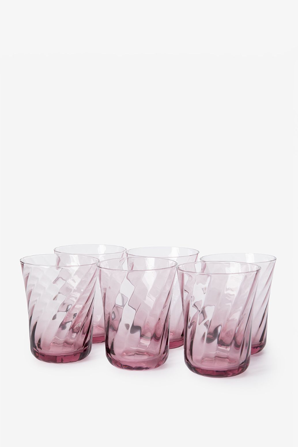 Verres à eau aspect ondulé - violet clair