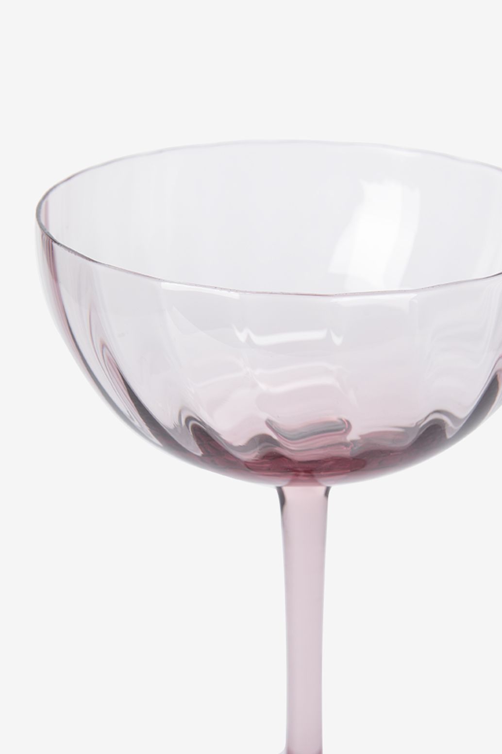 Verres à champagne aspect ondulé - violet clair