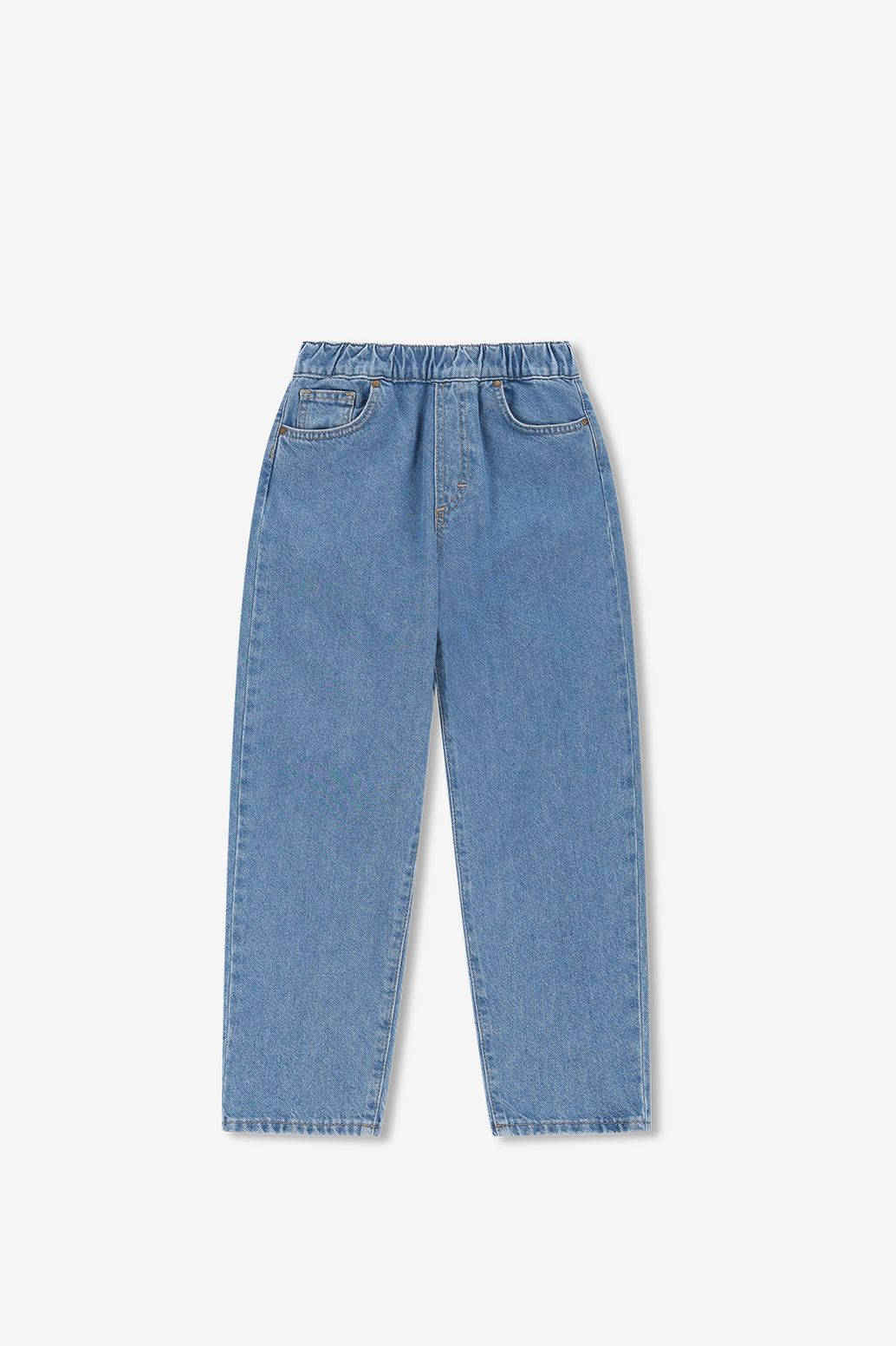 Blauwe denim pull on broek