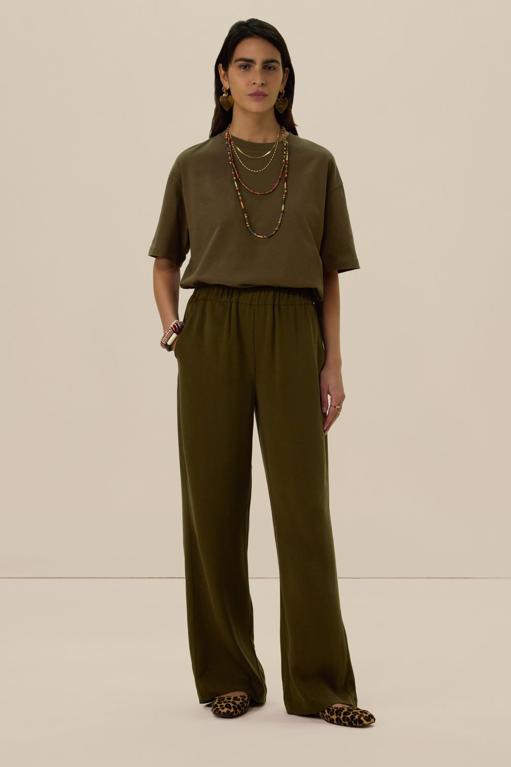 T-shirt oversize - vert foncé