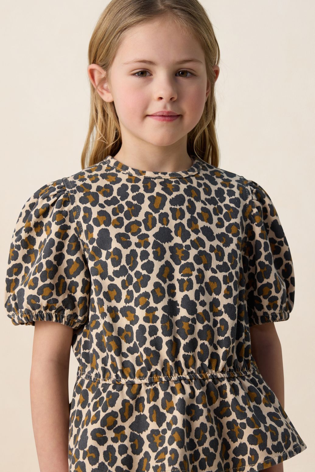 Bruine top met leopard print