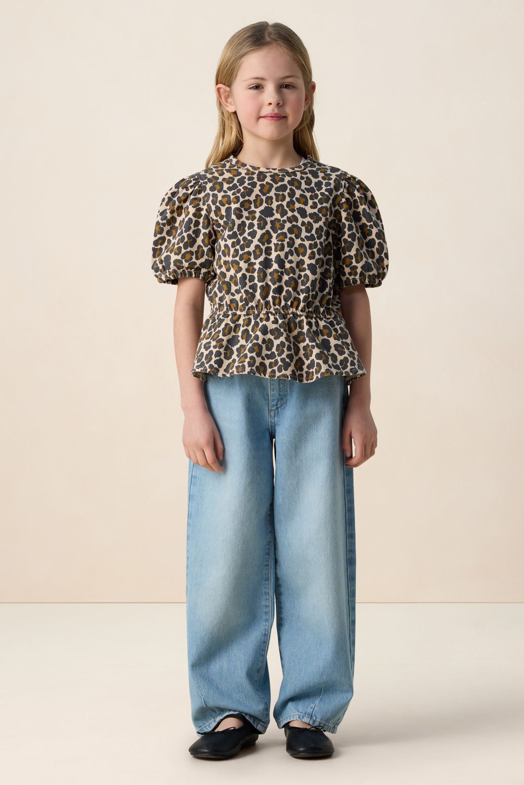 Bruine top met leopard print