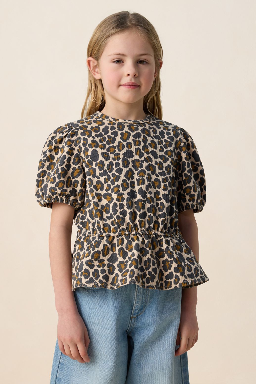 Bruine top met leopard print