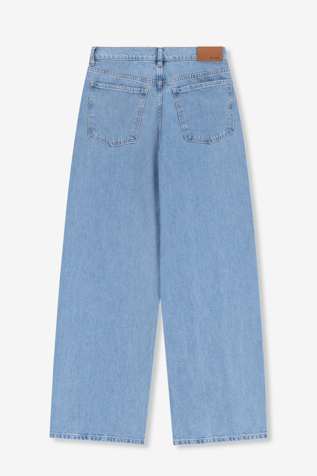 Blauwe high waist curved leg jeans