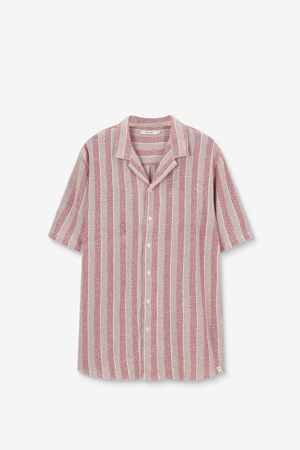 Donkerrood gestreept overhemd