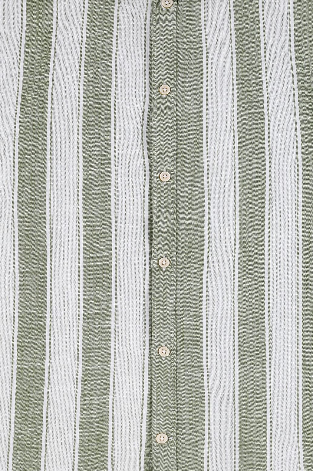 Gestreiftes Kurzarmhemd - grün