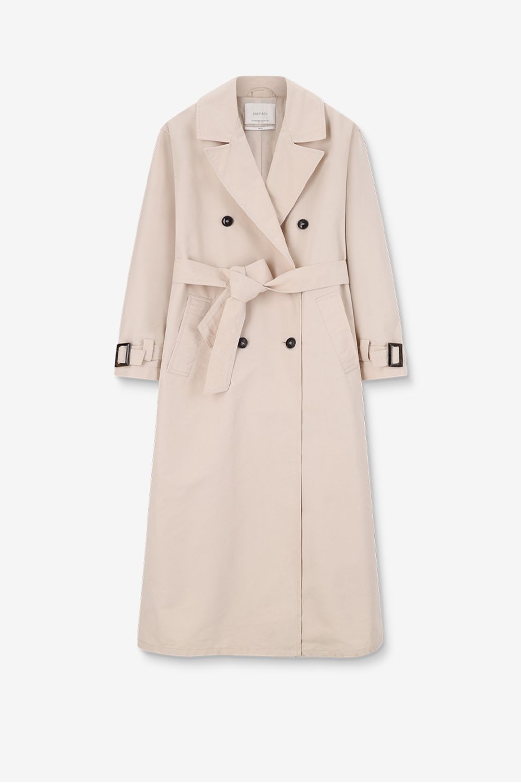 Beige trenchcoat met ceintuur