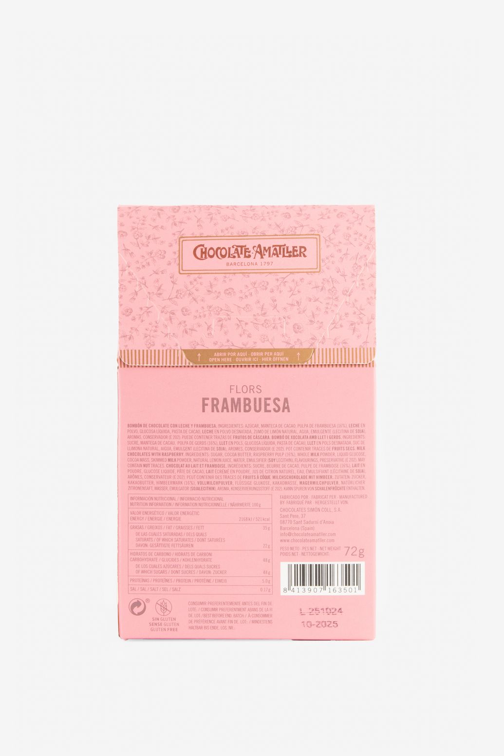 Chocolate Amatller bonbons à la framboise