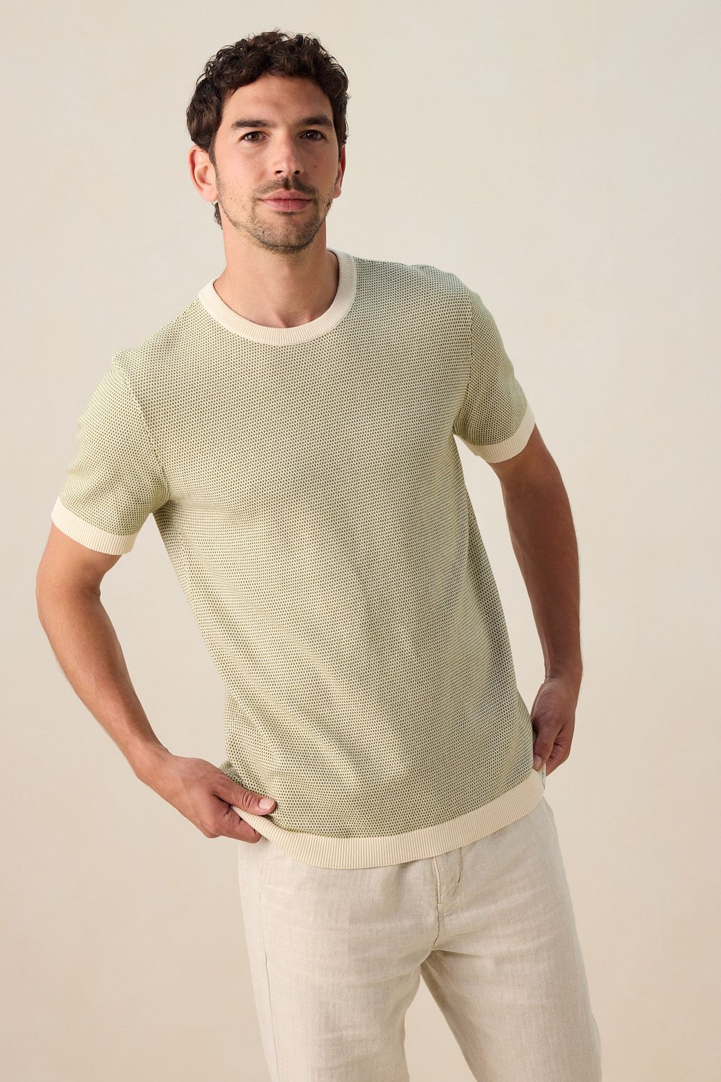 Groen gebreid T-shirt