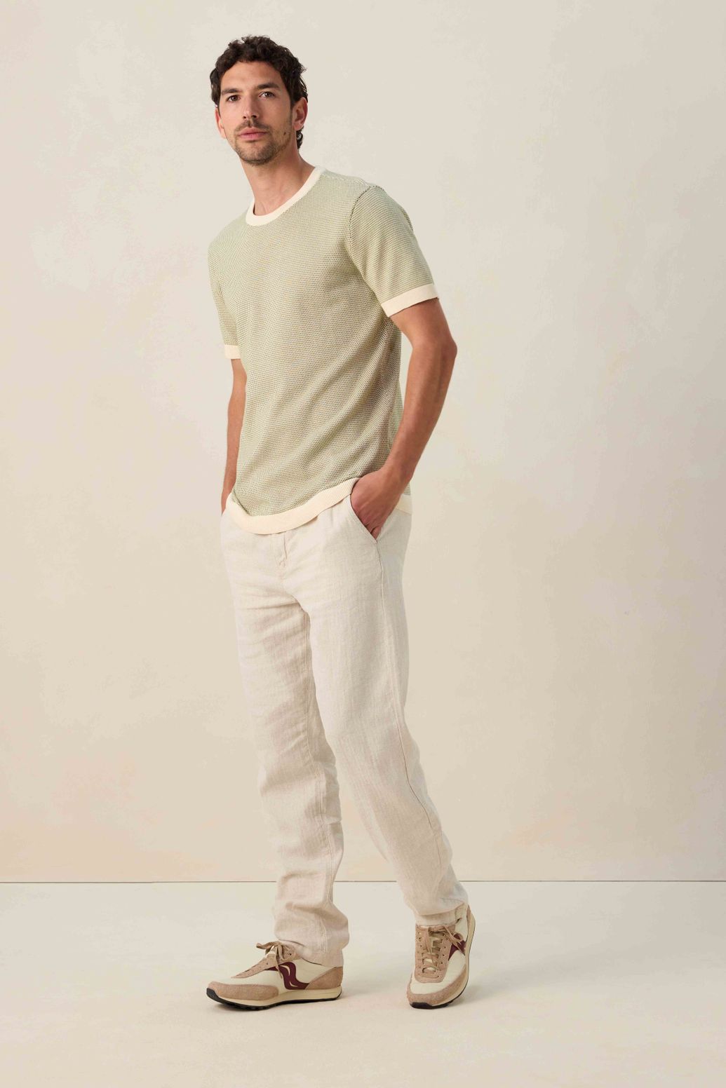 Groen gebreid T-shirt