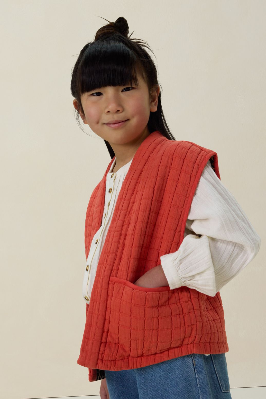Lichtrood reversible gilet