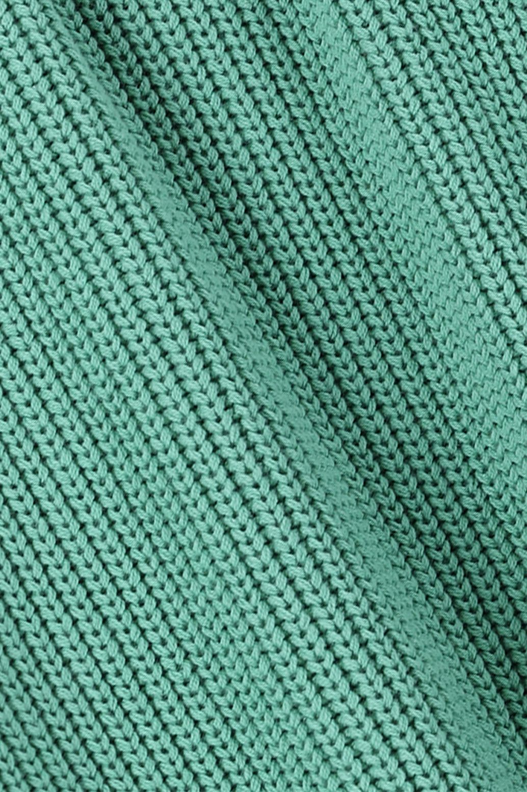 Strickpullover mit kurzem Arm - grün