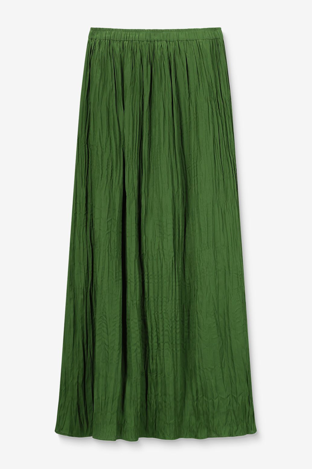 Groene geplooide maxi rok