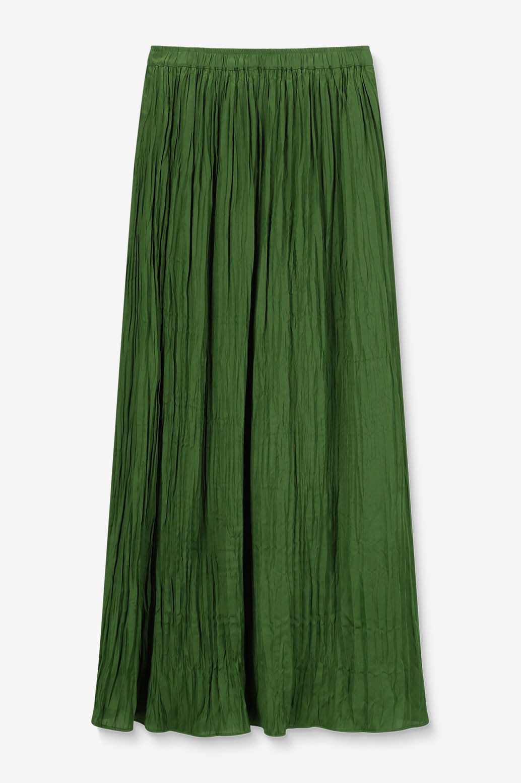 Groene geplooide maxi rok