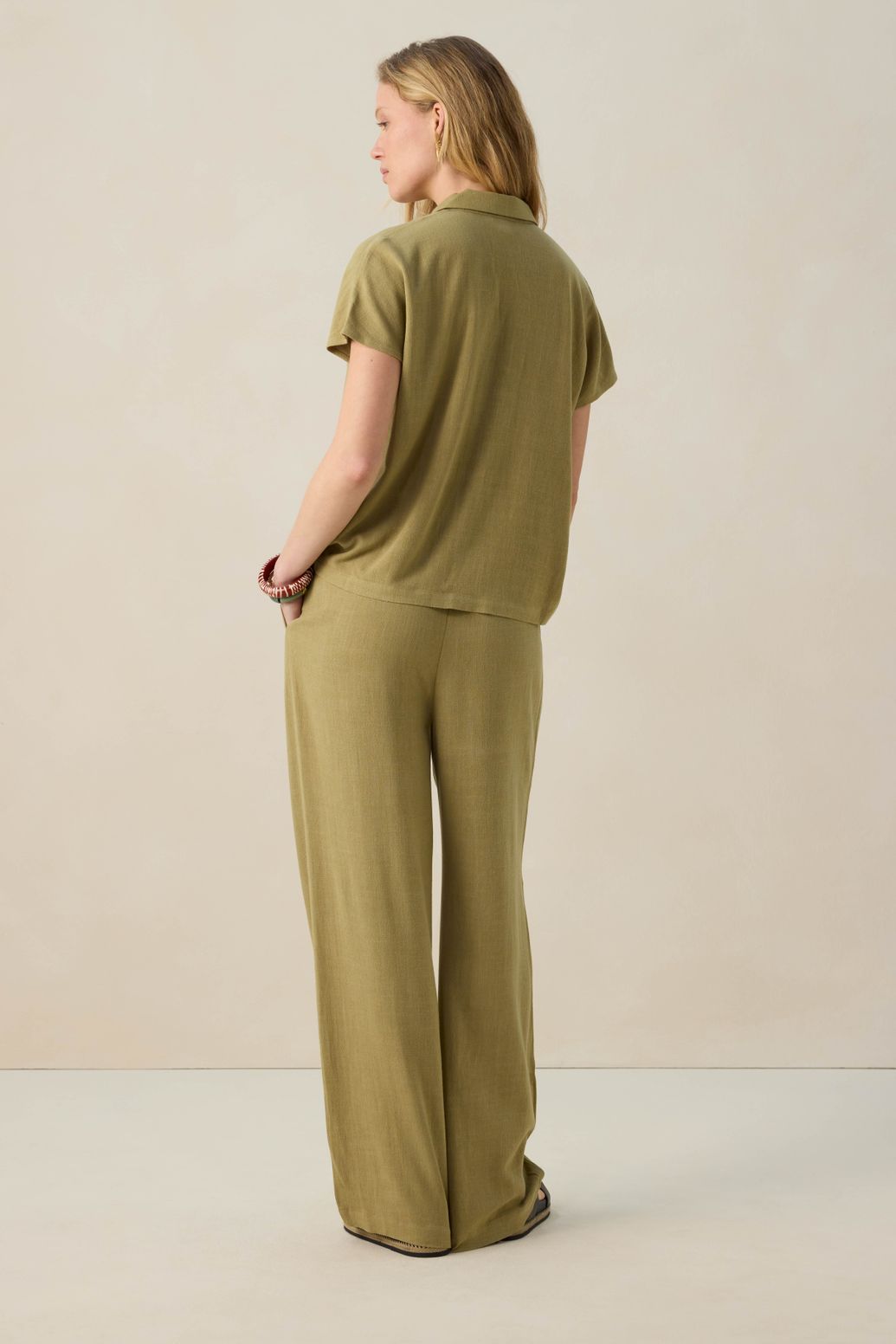 Kurzarmbluse - grün