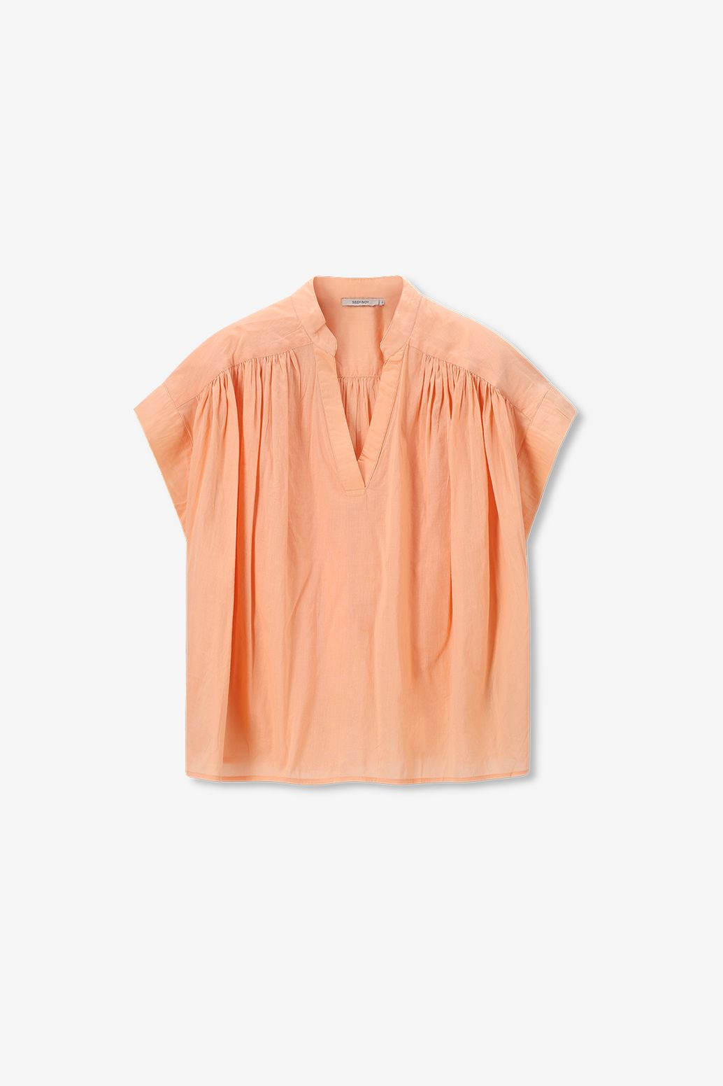 Lichtoranje top met pintuck details