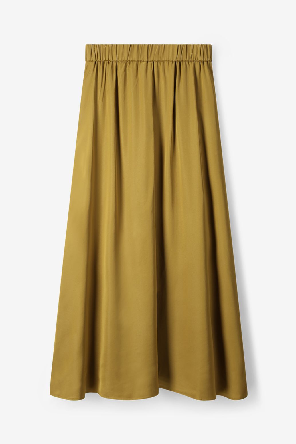 Lichtgroene satijnen maxi rok