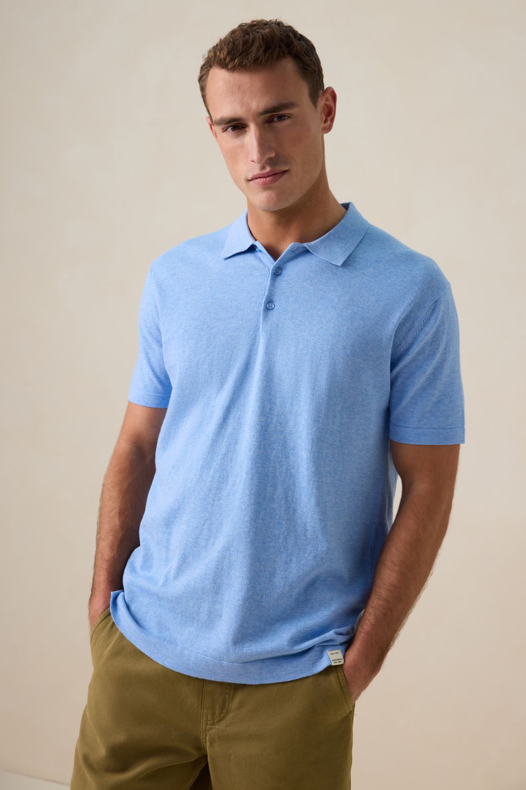 Strick-Polo - blau