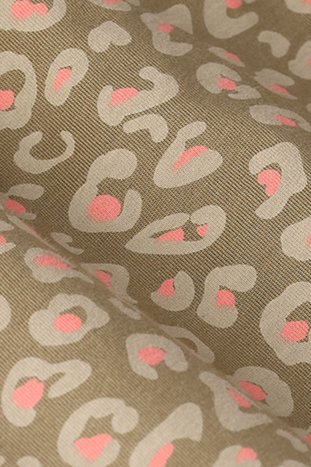 Groene wide leg broek met leopard print