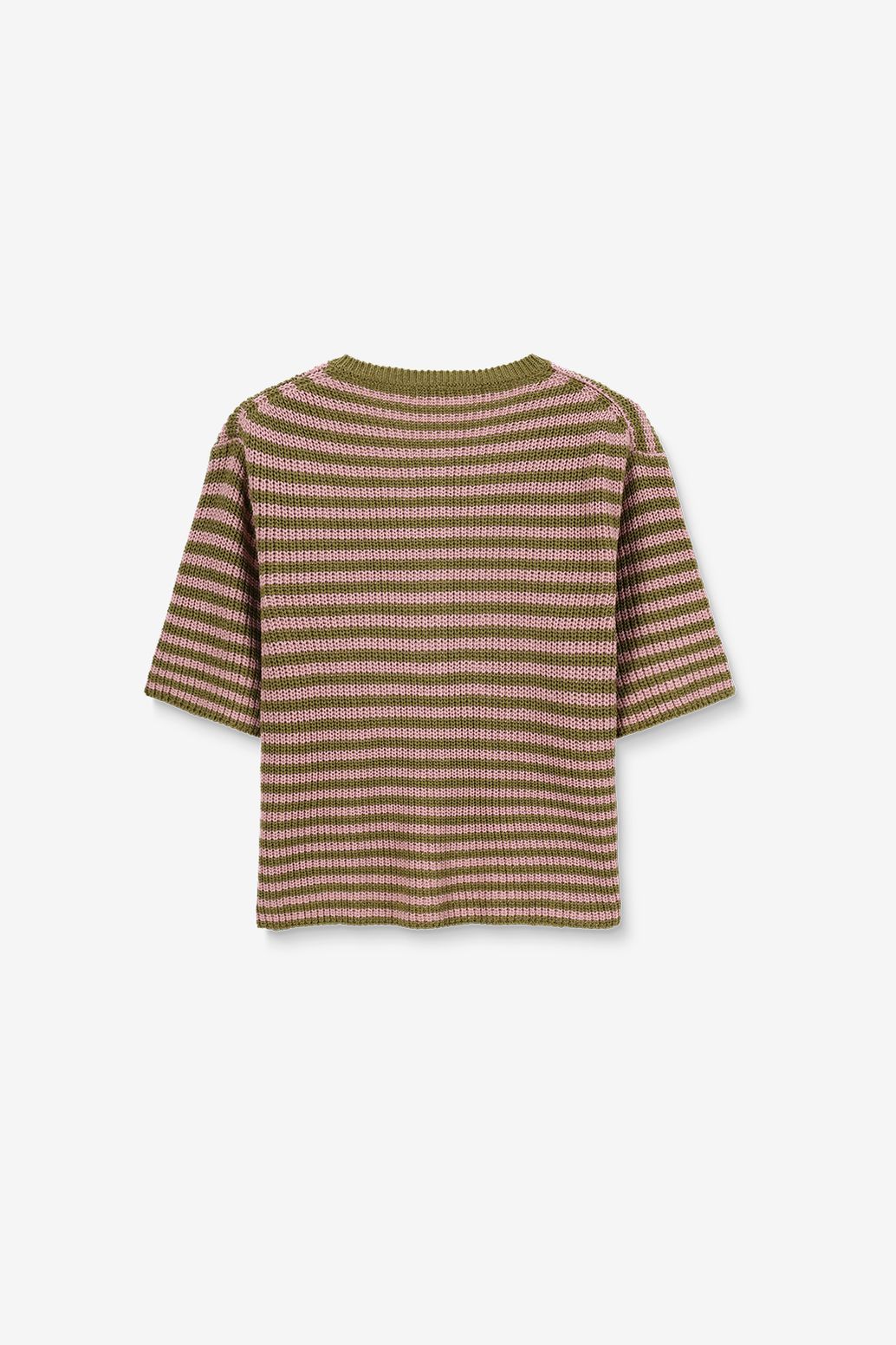 Gestreifte Strickjacke mit kurzem Arm