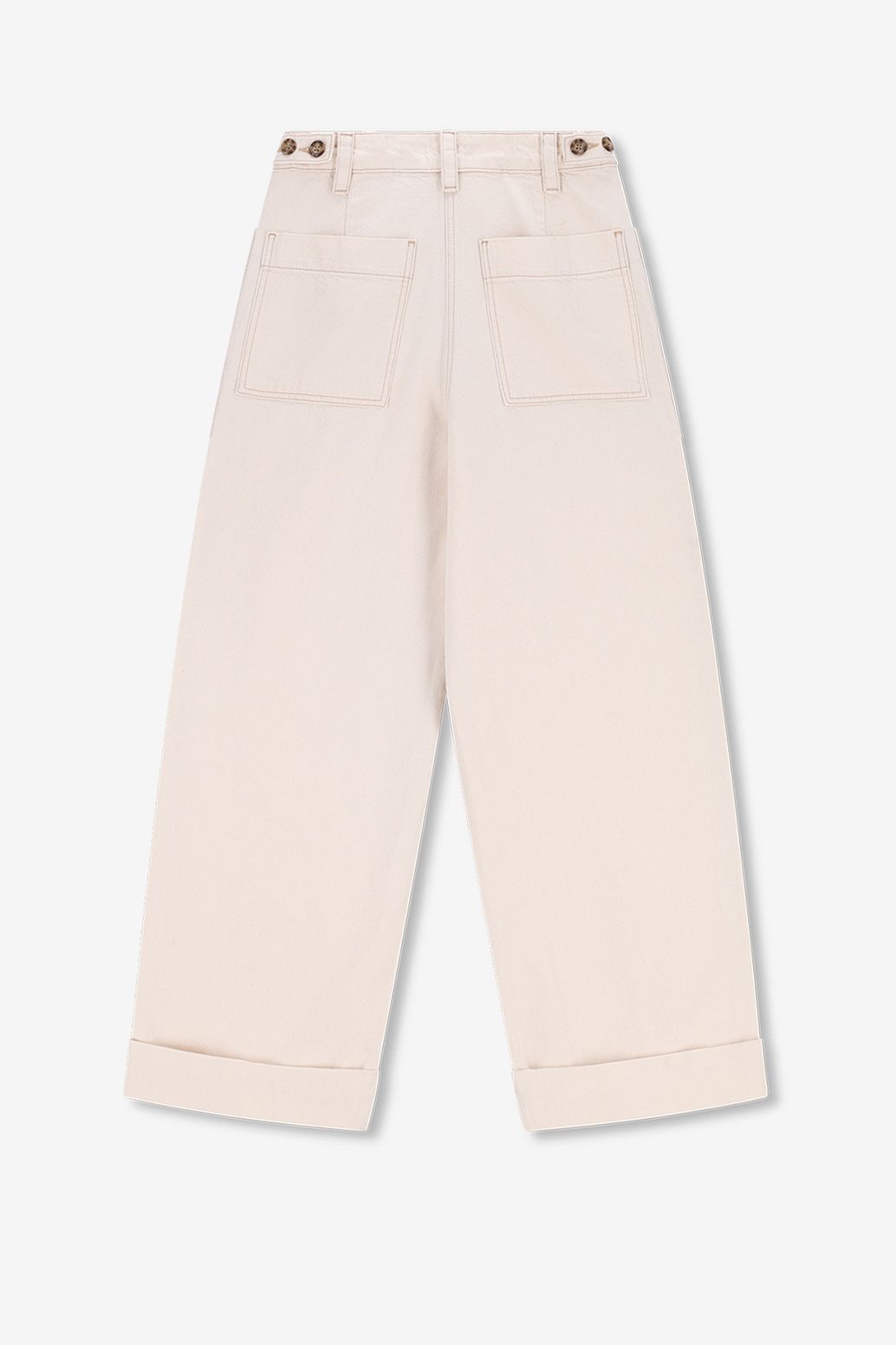 Pantalon workwear taille mi-haute - beige