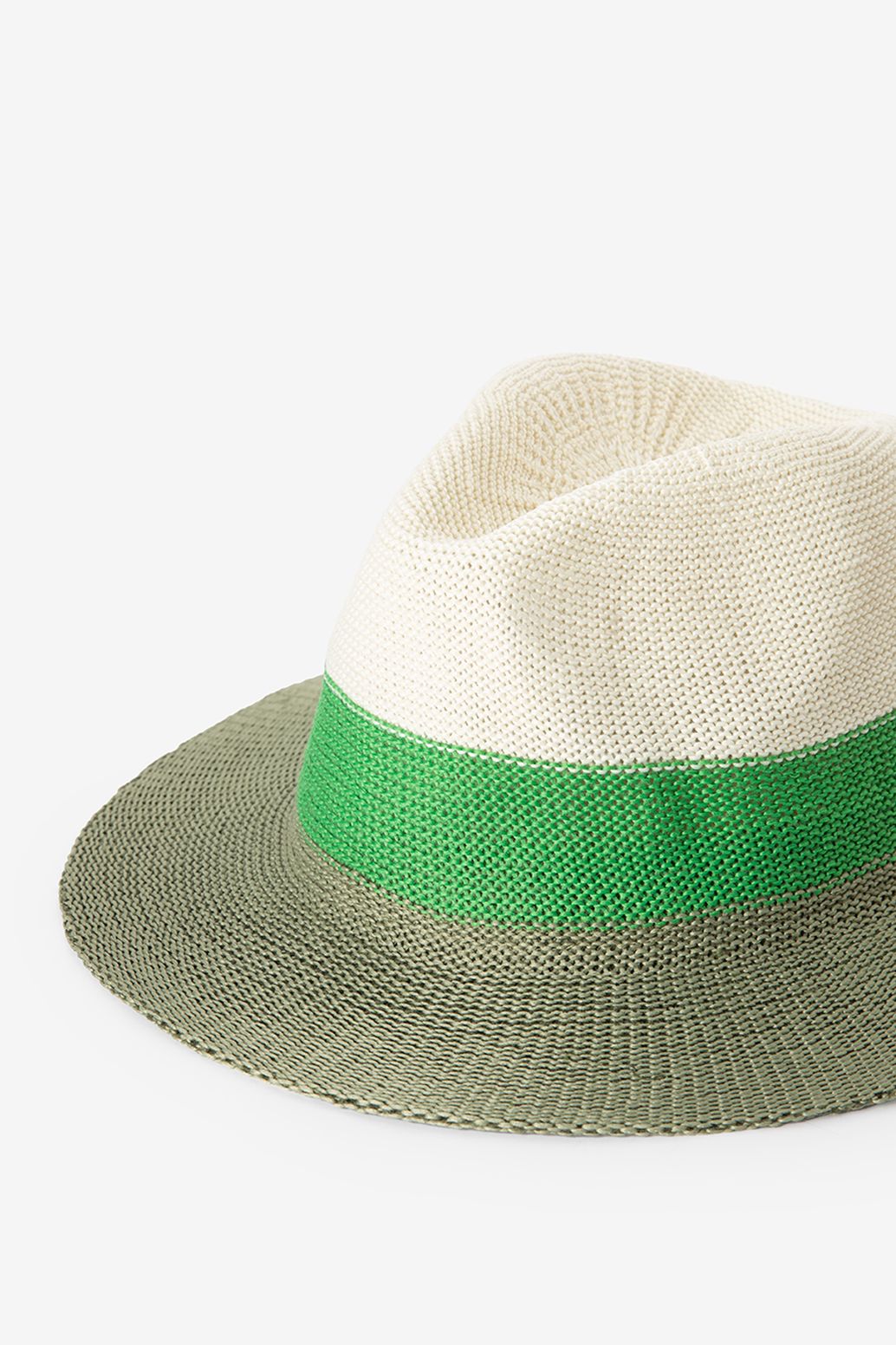Groene colourblock zonnehoed