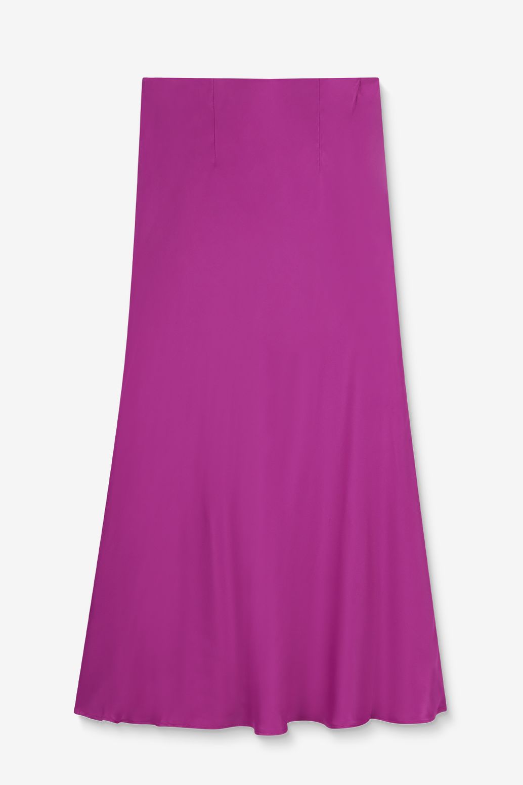 Paarse satijnen midi rok