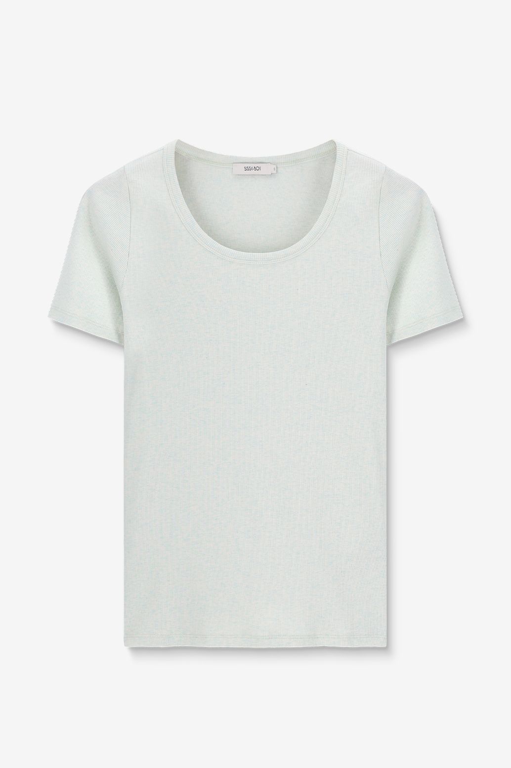 Lichtgroen rib T-shirt