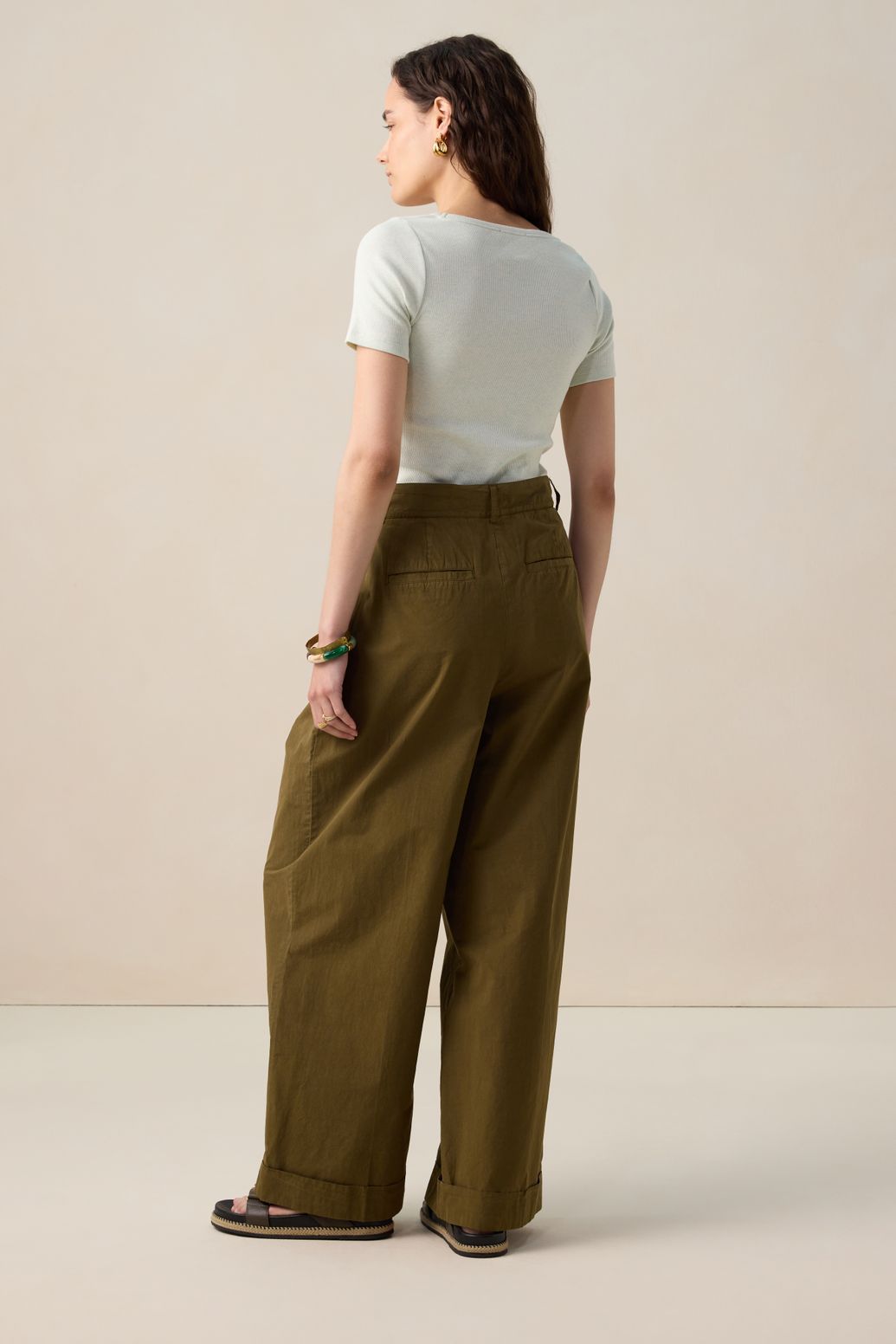 Lichtgroen rib T-shirt