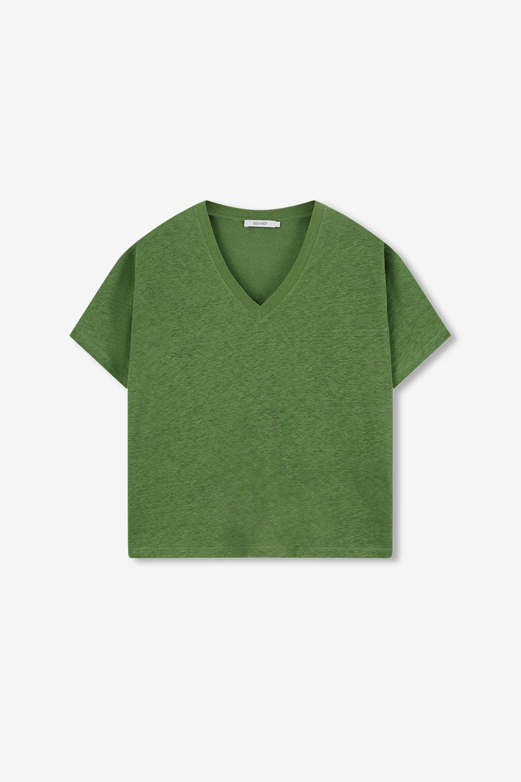 Groen linnen T-shirt
