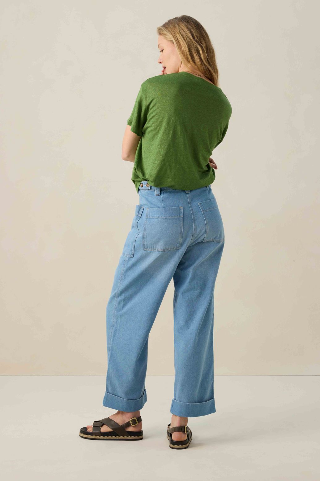 T-Shirt aus Leinen - grün