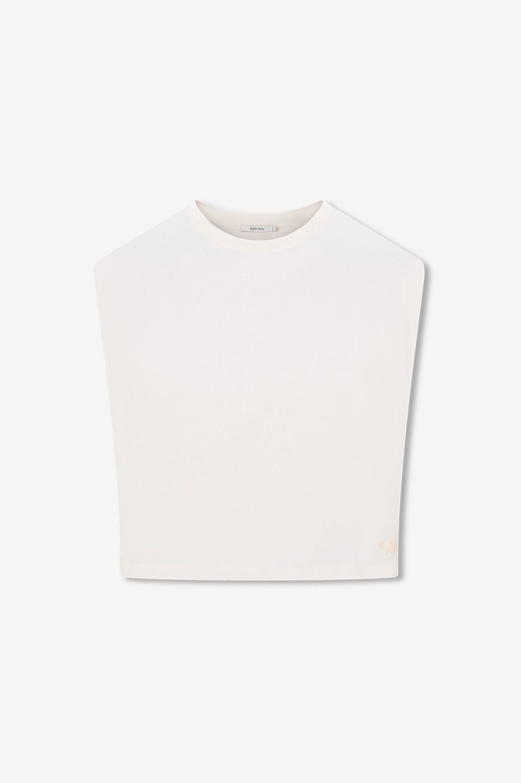 Wit mouwloos T-shirt