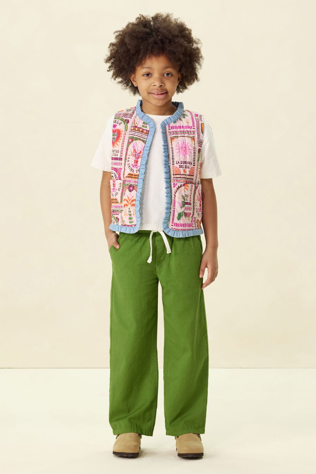 Groene pull on broek