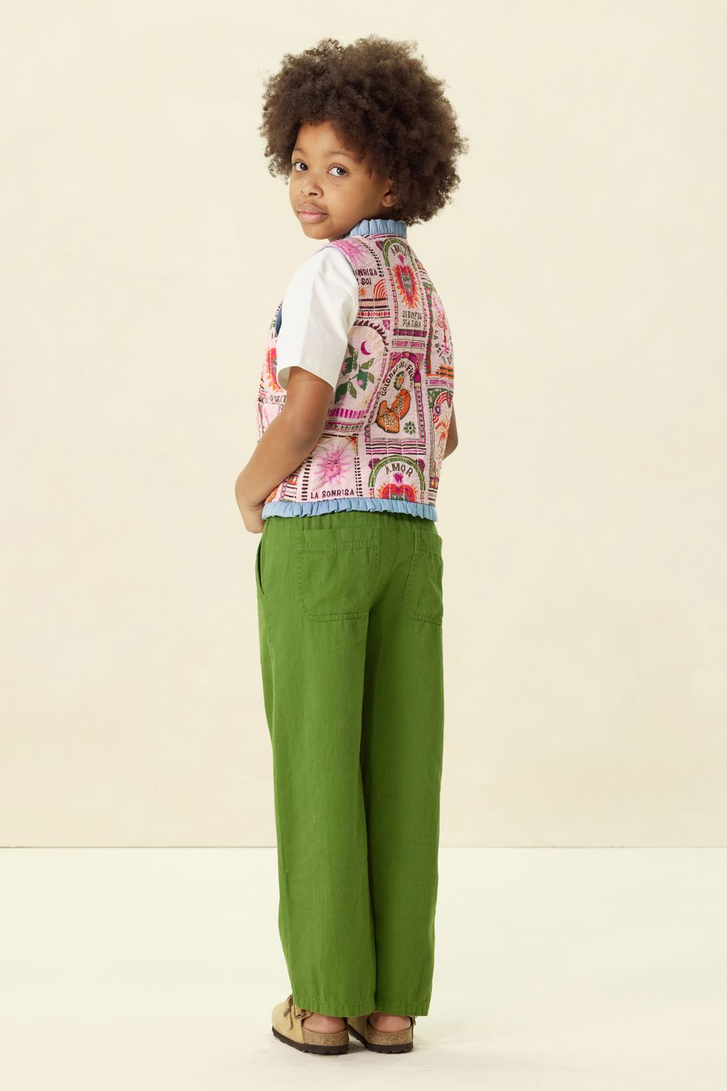 Groene pull on broek