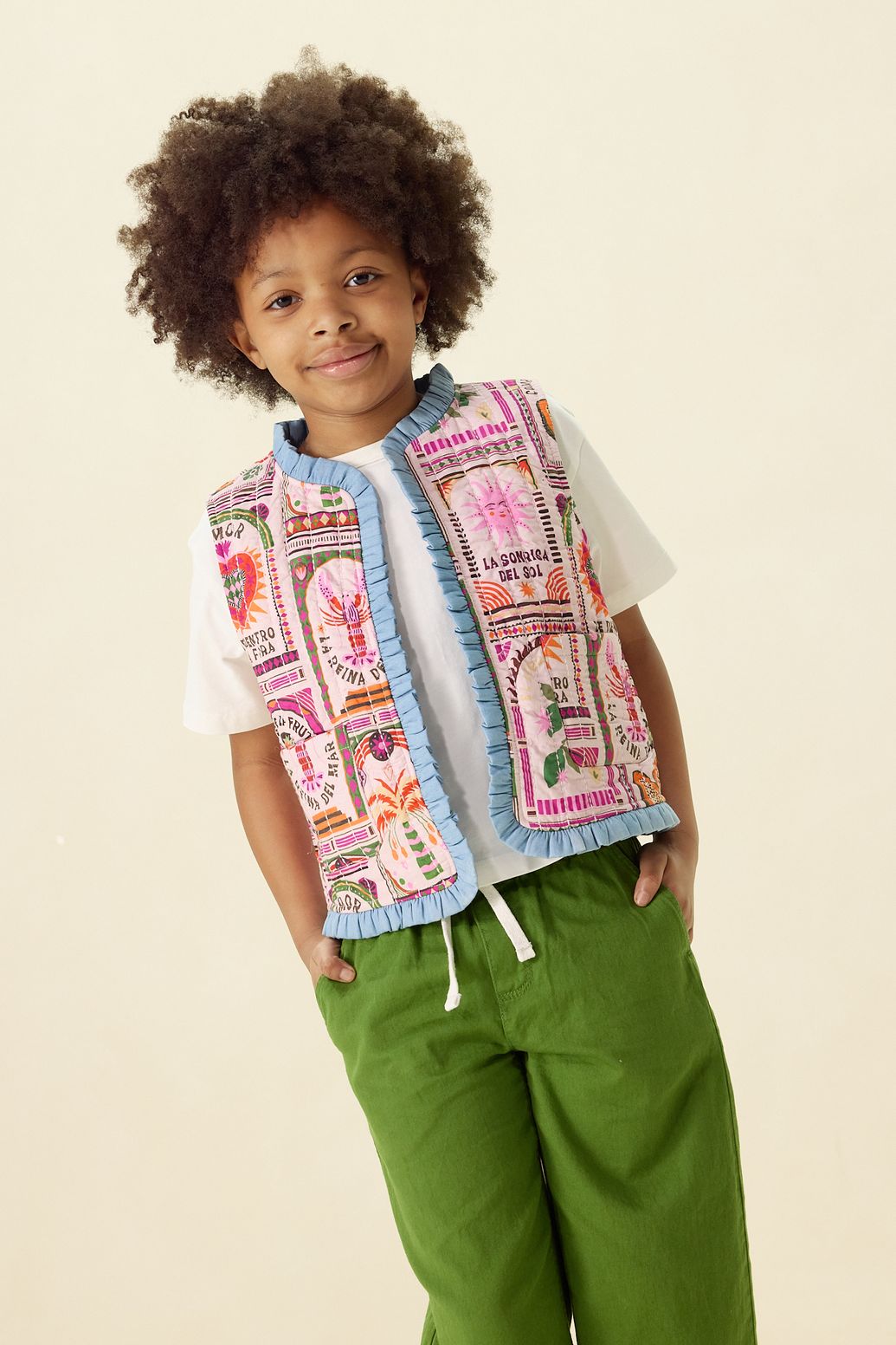 Groene pull on broek