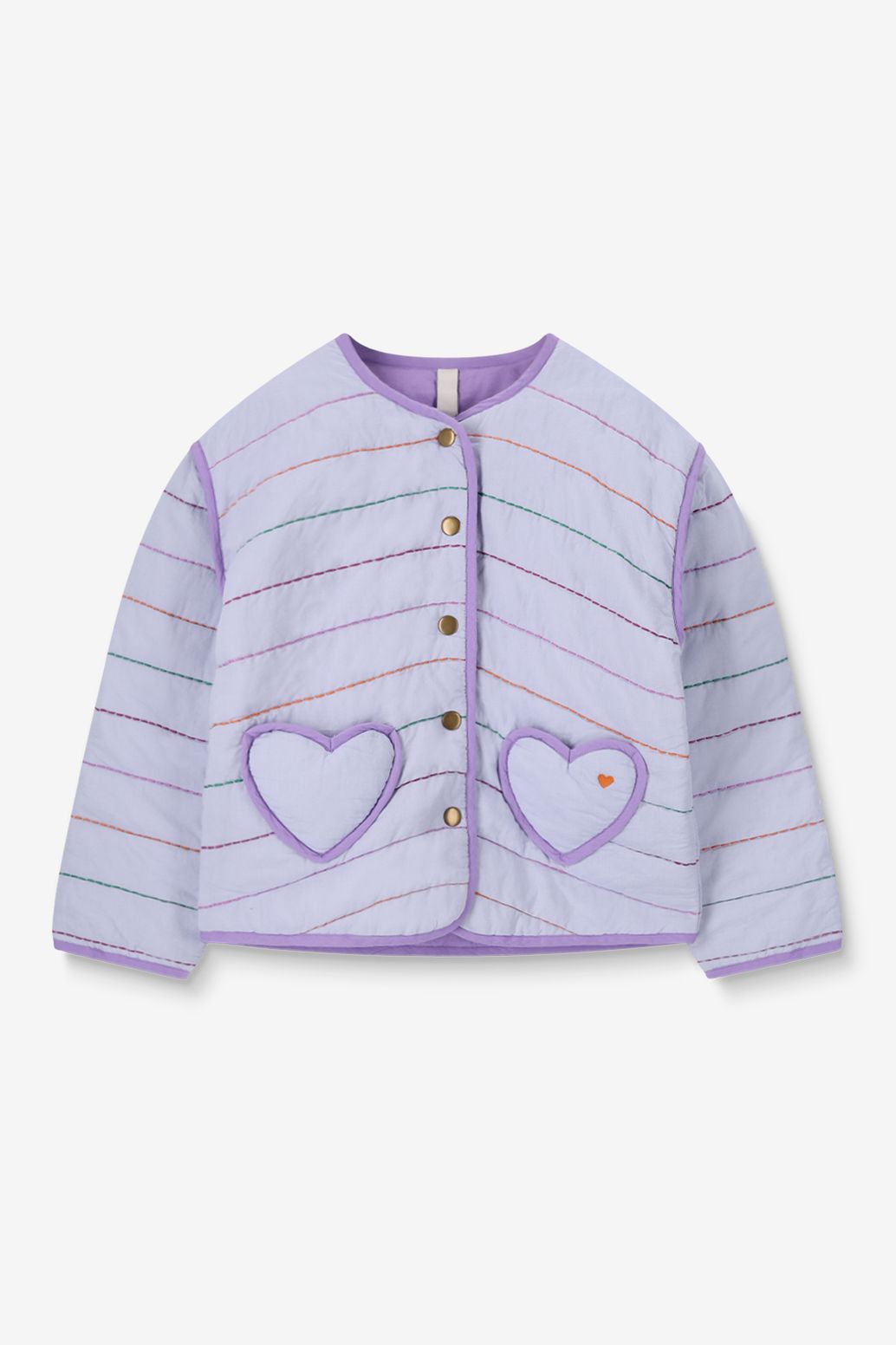 Lichtpaarse padded jack met opgestikte zakken
