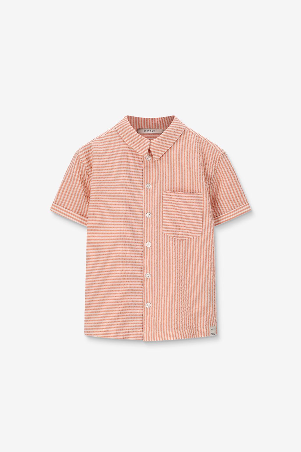 Gestreiftes Kurzarmhemd - orange