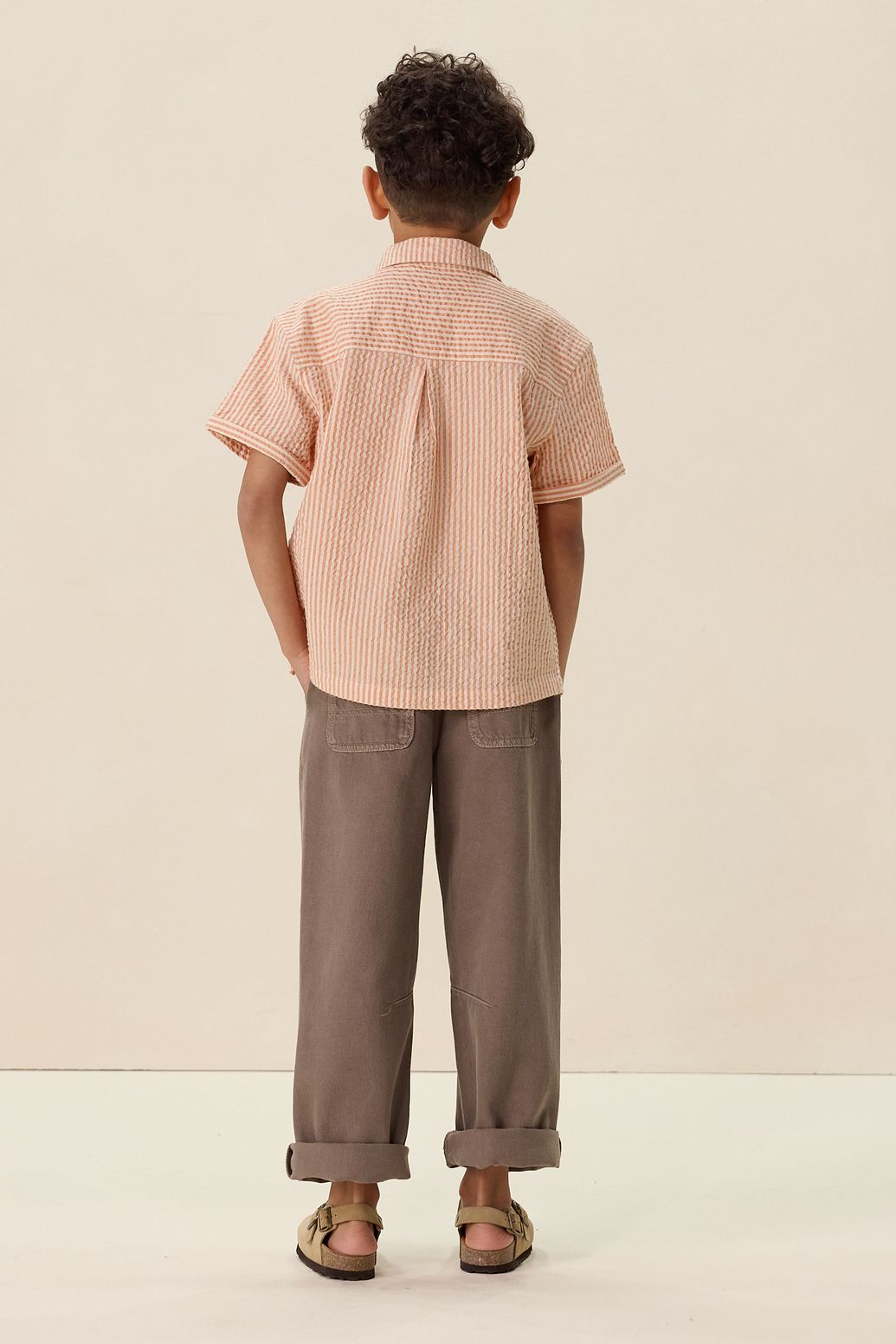 Oranje gestreept overhemd