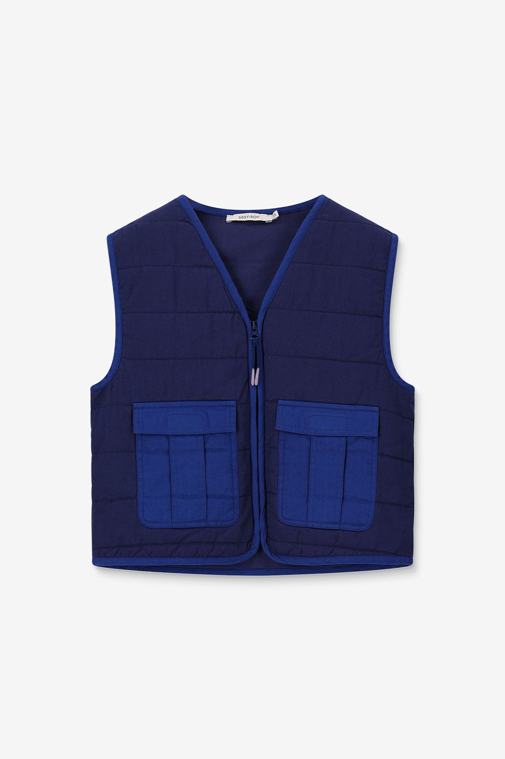Donkerblauw quilted gilet