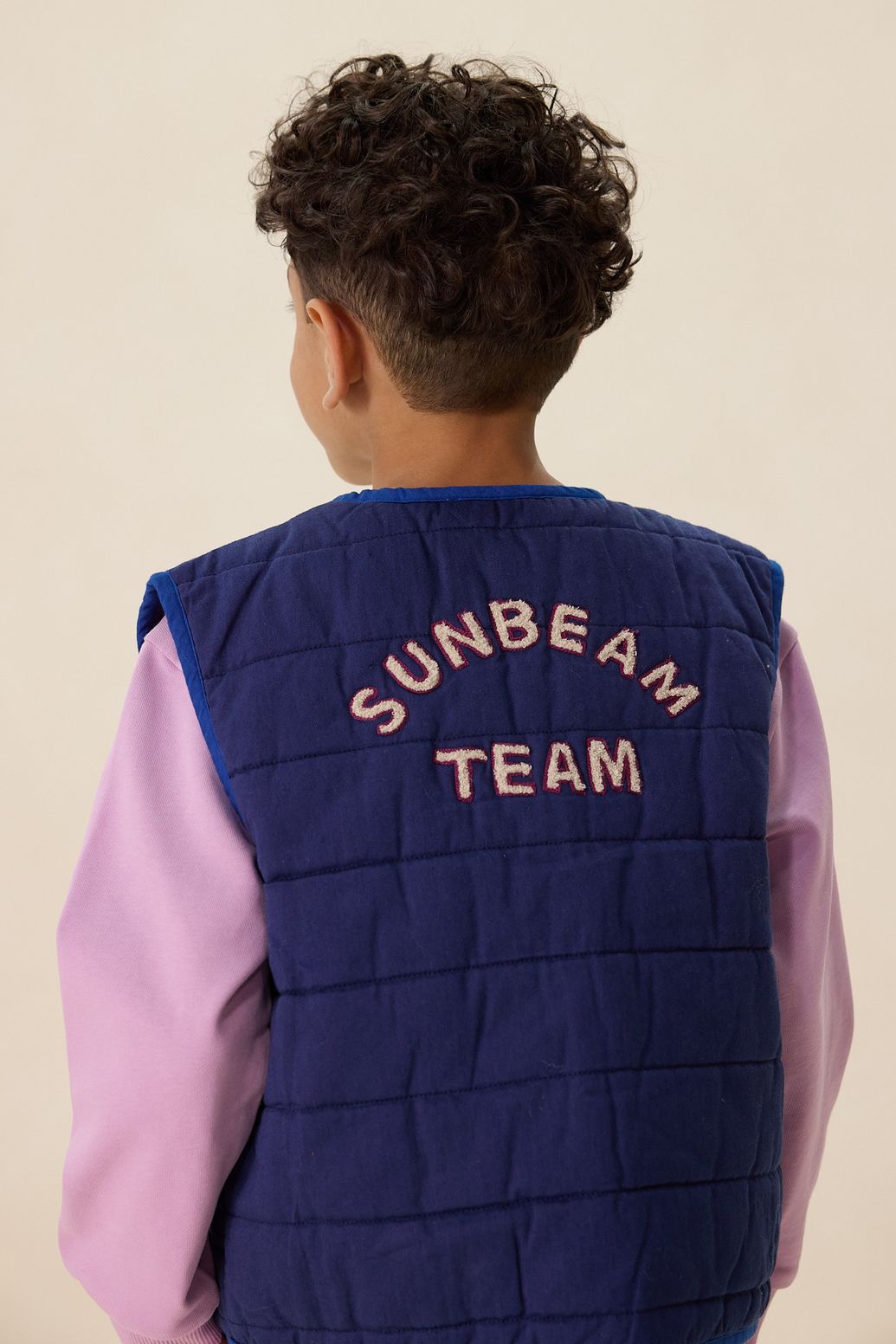 Donkerblauw quilted gilet