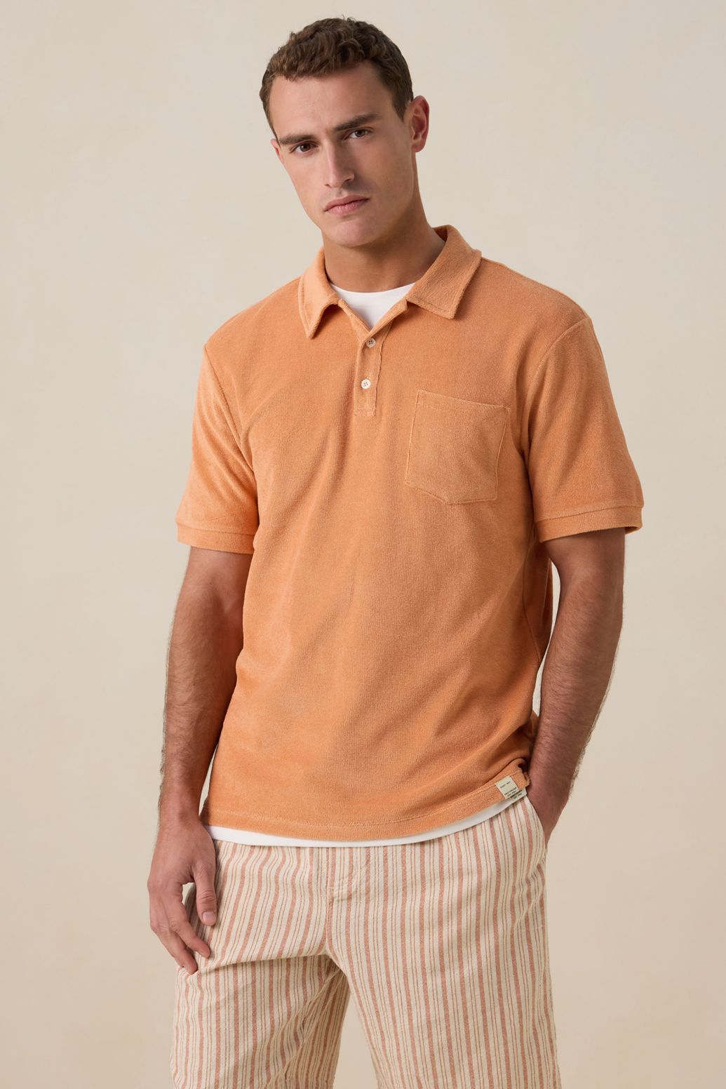 Oranje badstof polo