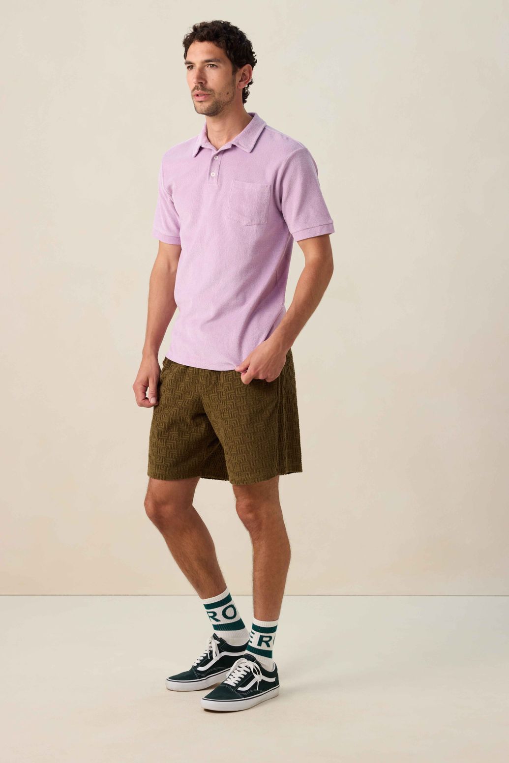 Lichtpaarse badstof polo