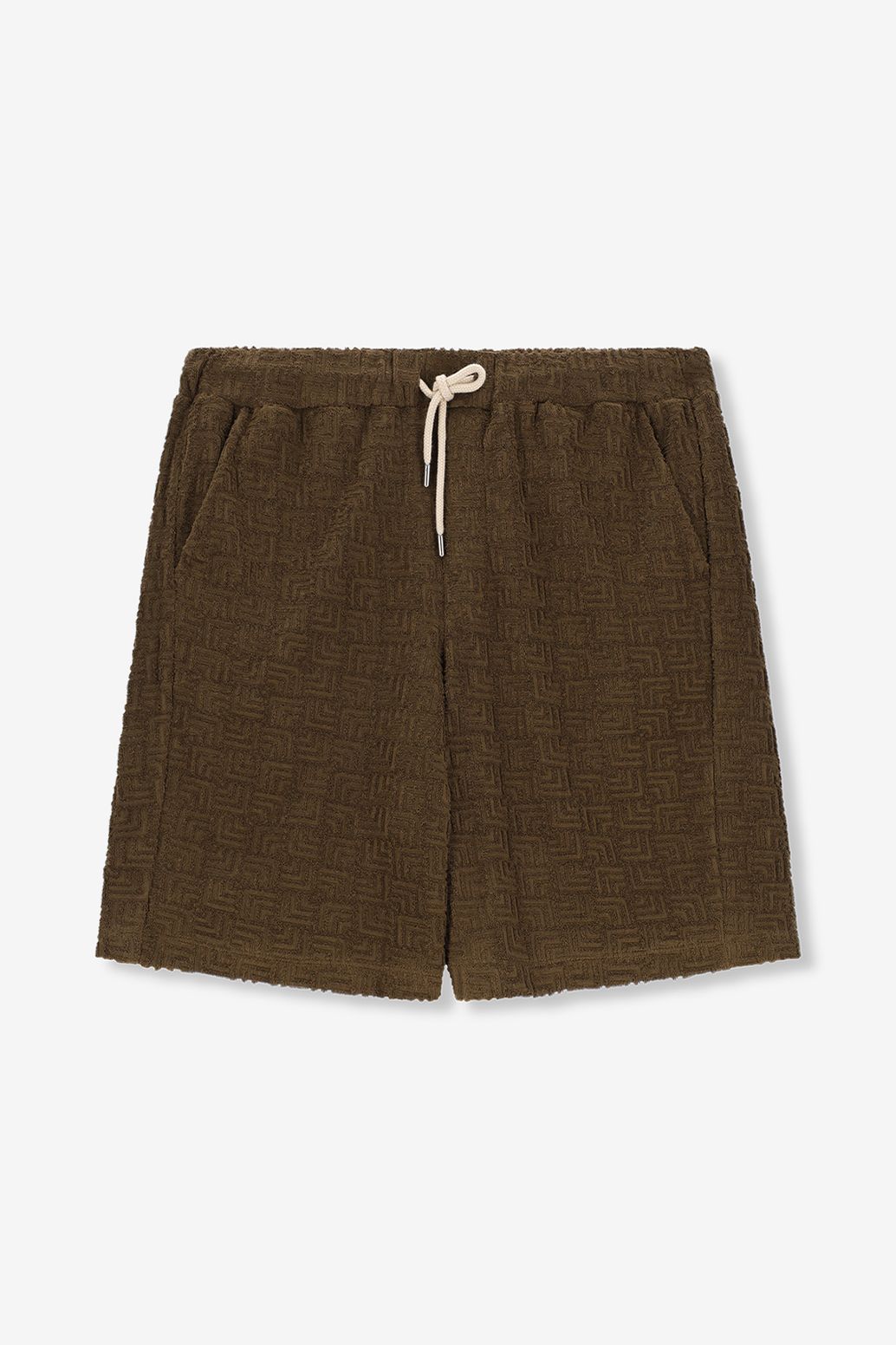 Donkergroene badstof shorts