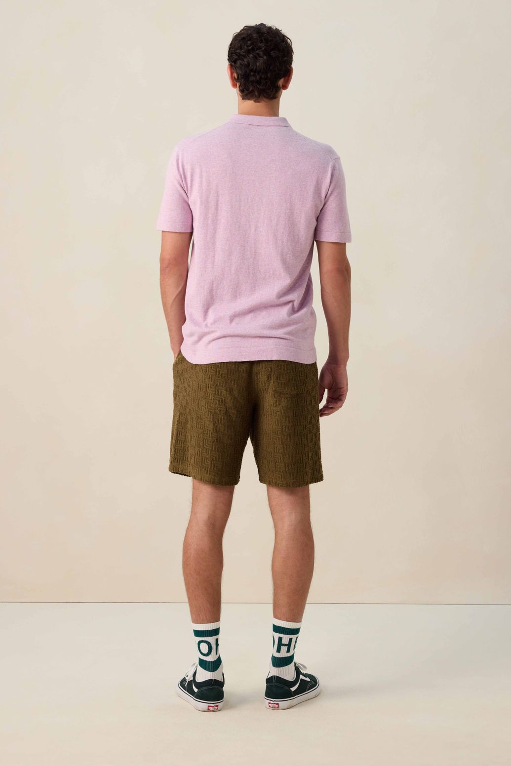 Donkergroene badstof shorts