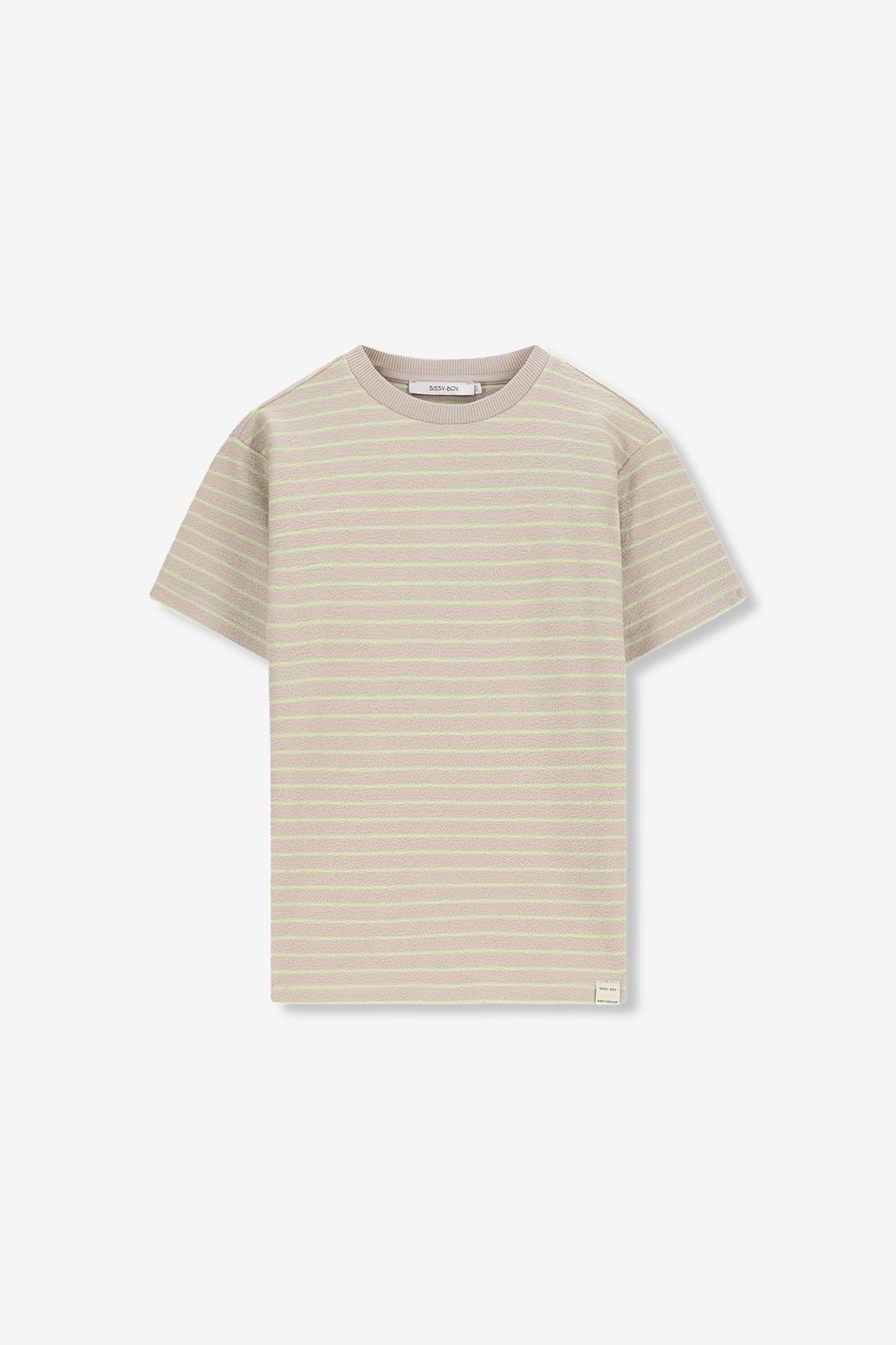 Beige t-shirt met strepen