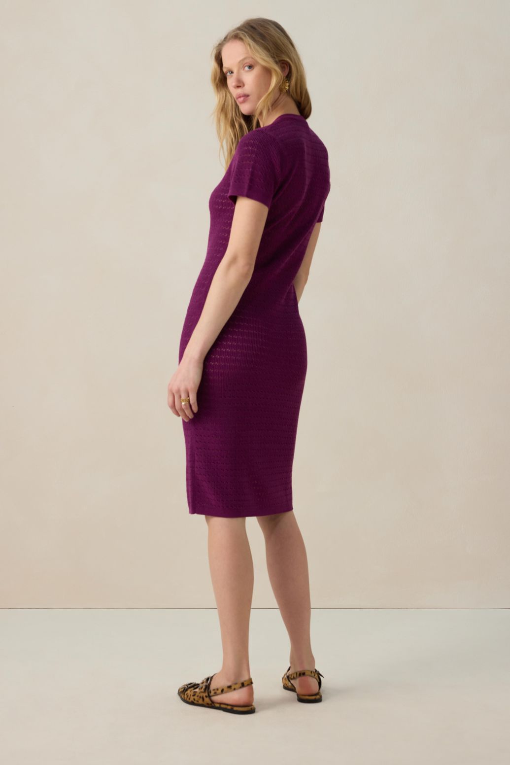 Strickkleid in Maxi-Länge - dunkellila