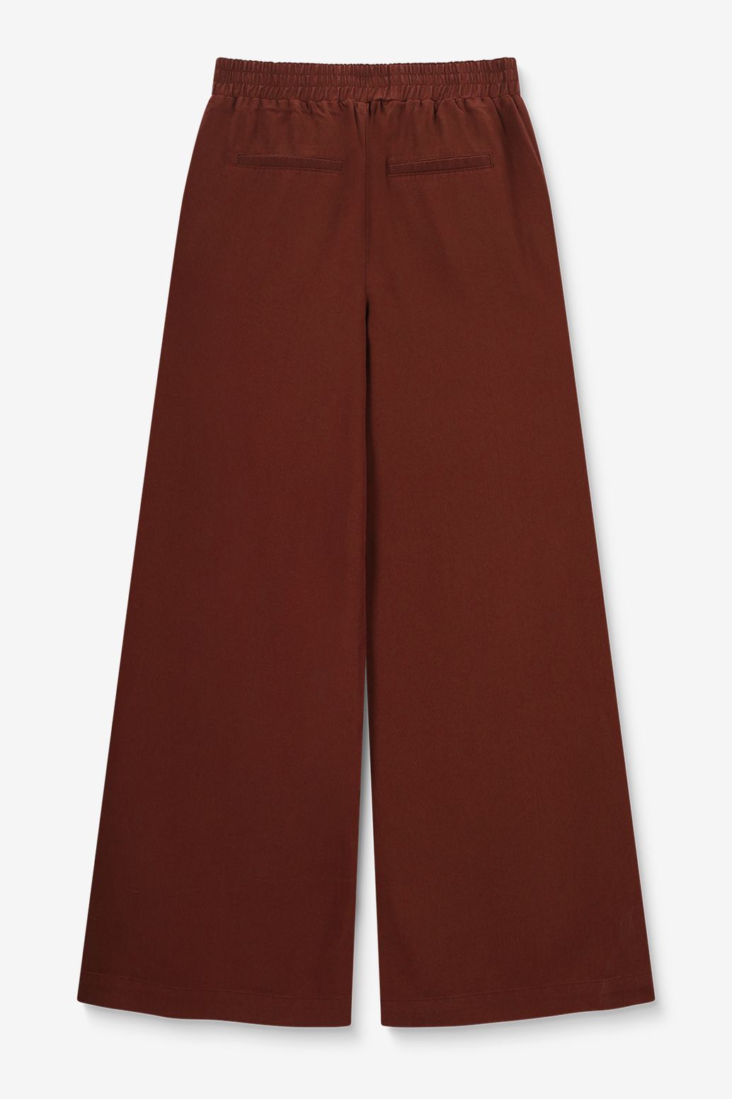 Pantalon taille haute jambes larges - rouge foncé