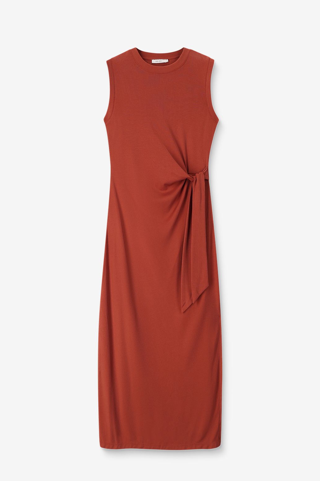 Robe en jersey côtelé - marron